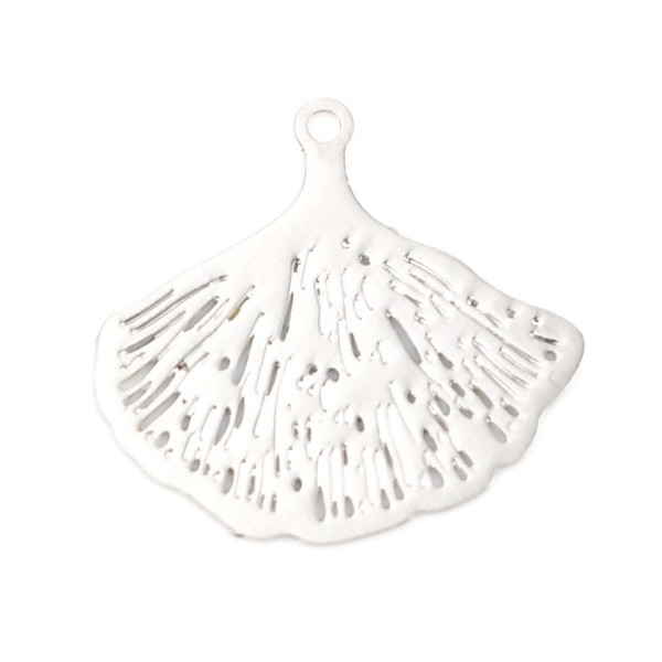 PS11708869 PAX 10 Estampes filigrane Fleur de 21mm cuivre coloris Argent Platine