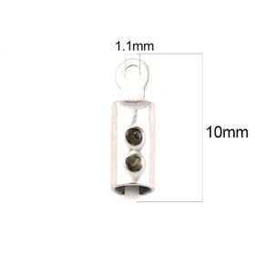 Embouts pour Cordon  304 ACIER INOXYDABLE 10 par 3mm coloris Argent