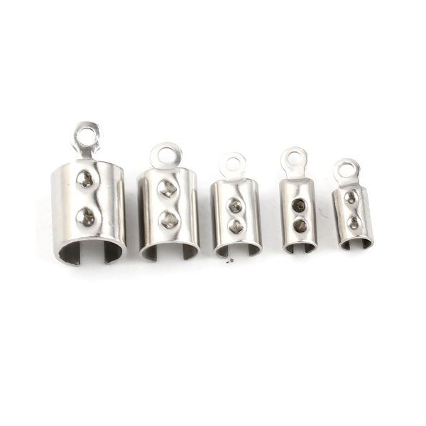 Embouts pour Cordon  304 ACIER INOXYDABLE 10 par 3mm coloris Argent