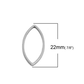 Pendentifs connecteur Navette 22mm en Acier Inoxydable 304