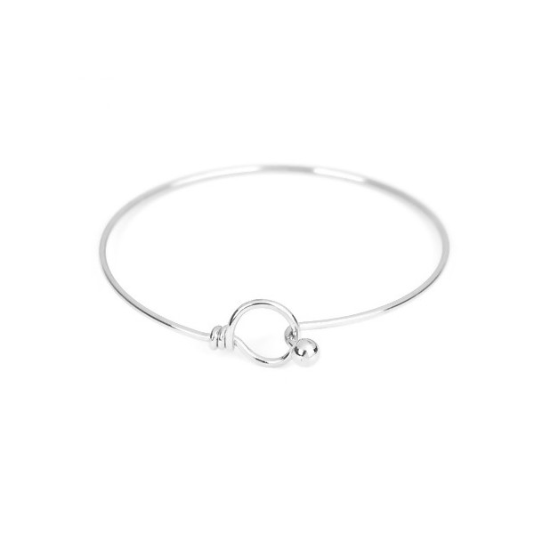 Bracelet Jonc 22 cm maille en Acier Inoxydable 304 coloris Argenté