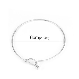 Bracelet Jonc 22 cm maille en Acier Inoxydable 304 coloris Argenté