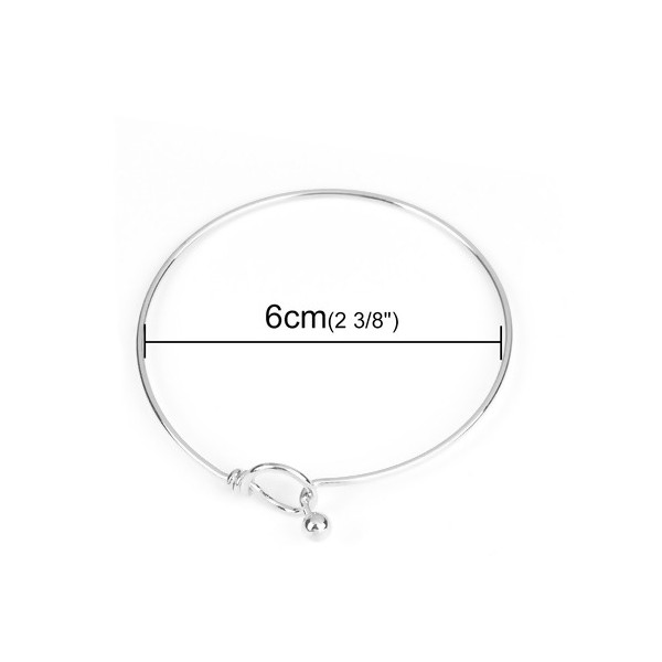 Bracelet Jonc 22 cm maille en Acier Inoxydable 304 coloris Argenté