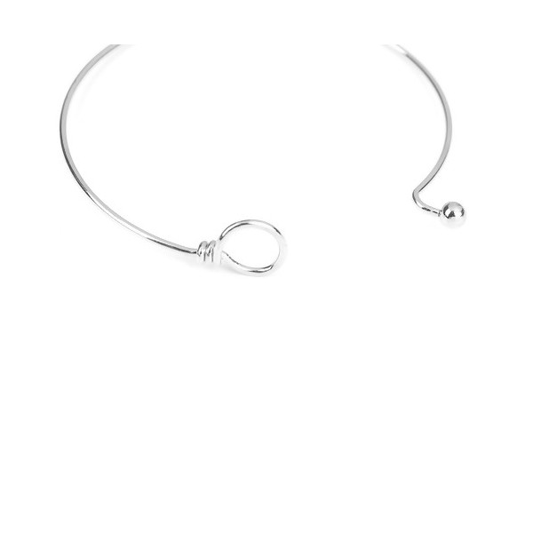 Bracelet Jonc 22 cm maille en Acier Inoxydable 304 coloris Argenté