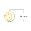 PS110107075 PAX 2 Pendentifs Etoile, Galaxie18 par 15 mm GOLD FILLED 14K pour bijoux raffinés