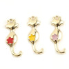 PS11699621 PAX 5 Pendentifs Chat 25 par 10mm métal doré emaillé Jaune