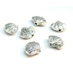Perles intercalaires Coquille Saint Jacques – Métal Argent Antique