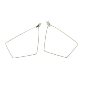 Pendentifs Anneaux Connecteurs Géométriques 56mm – Acier Inoxydable Argent Platine