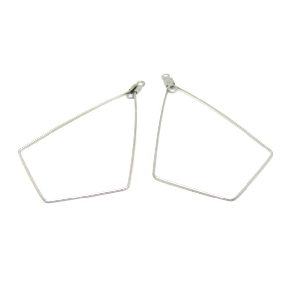 Pendentifs Anneaux Connecteurs Géométriques 56mm – Acier Inoxydable Argent Platine