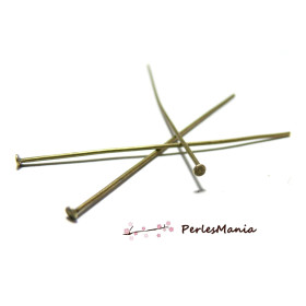 Tiges Tetes Plates 50mm x 0.7 metal couleur BRONZE