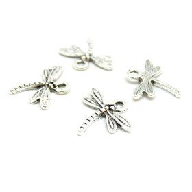Pendentifs Libellule 19mm – Métal Argenté Antique