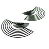 Estampes pendentif filigrane Demi cercle double 45mm coloris Noir