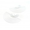 AE116412 Lot de 2 Estampes pendentif filigrane Demi cercle double 45mm coloris Blanc