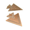 Estampes Pendentif Géométrique Double Triangle 40mm Marron Cuivré