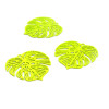 AE1111507 Lot de 4 Estampes pendentif connecteur filigrane Feuille Monstera 18mm coloris Jaune Flashy