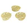 AE1111507 Lot de 4 Estampes pendentif connecteur filigrane Feuille Monstera 18mm coloris Doré