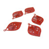 AE115342 Lot de 4 Estampes pendentif connecteur filigrane Goutte eventail Rouge 20mm
