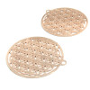 KJ113140  Lot de 2 Estampes pendentif filigrane Cercle 31mm coloris Doré