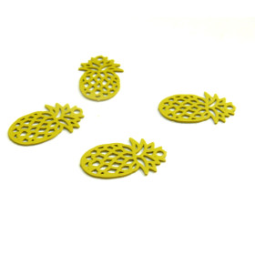 PS110206599 PAX 20 Estampes pendentif petit ananas Jaune Moutarde 15mm