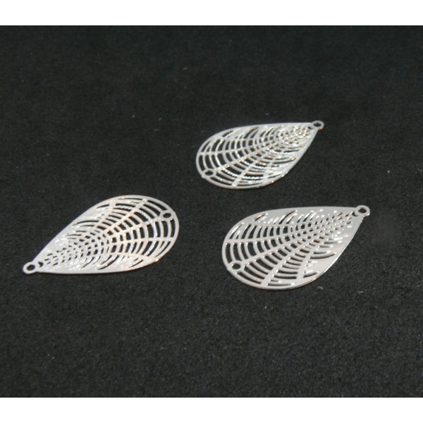 Estampes Connecteurs Goutte 24mm – Cuivre Couleur Argent Vif