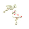 pendentifs breloque Flamant Rose style Emaille 31mm metal Argenté