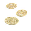 Connecteurs filigrane Ovale Travaillé 16mm en Acier Inoxydable 304 coloris Doré pour bijoux raffinés pour bijoux raffinés