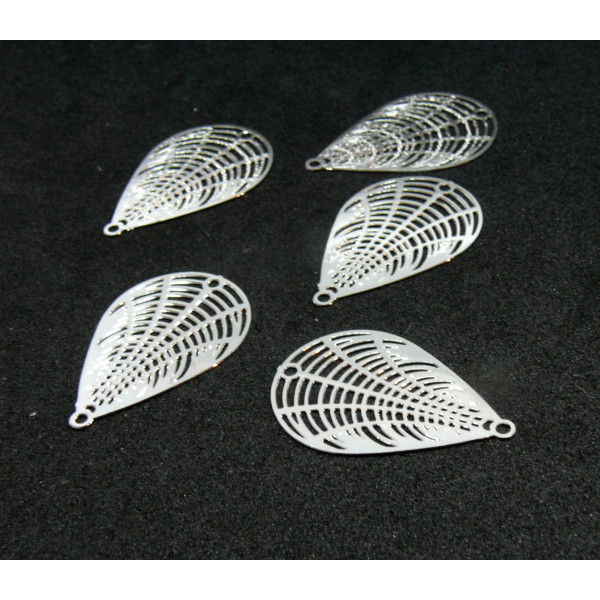 Estampes Connecteurs Goutte 24mm – Cuivre Couleur Argent Vif