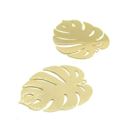 Estampes Feuille Montserrat 30mm métal couleur Dore