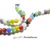 HR491 1 fil d'environ 98 perles Rondes Millefiori style spirale 4mm Multicolores