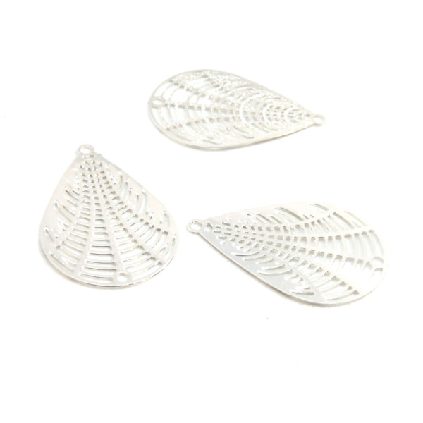 Estampes Connecteurs Goutte 24mm – Cuivre Couleur Argent Vif