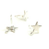 Boucles d’Oreilles Puce Étoile avec Attache – Métal Argent Platine