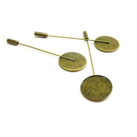 Supports Broches Fibule Plateau Dentelé 20mm – Laiton Bronze