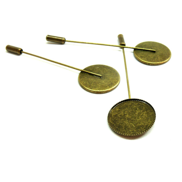 Supports Broches Fibule Plateau Dentelé 20mm – Laiton Bronze