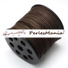 Cordon en suédine Marron 3mm aspect daim