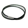 Colliers cuir veritable Noir 2mm avec fermoir tube