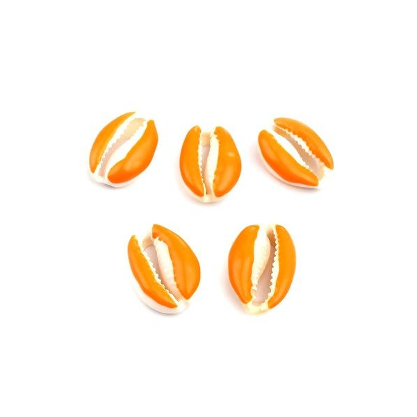 slides médaillons émaillés Coquillage Cauri Orange