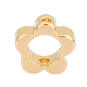 PS110210549 PAX de 5 perles intercalaires Fleurs 8 mm Cuivre Plaqué Or 18KT