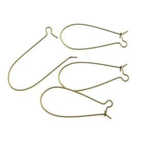 Boucle d'oreille dormeuses 35 par 15 mm métal couleur BRONZE