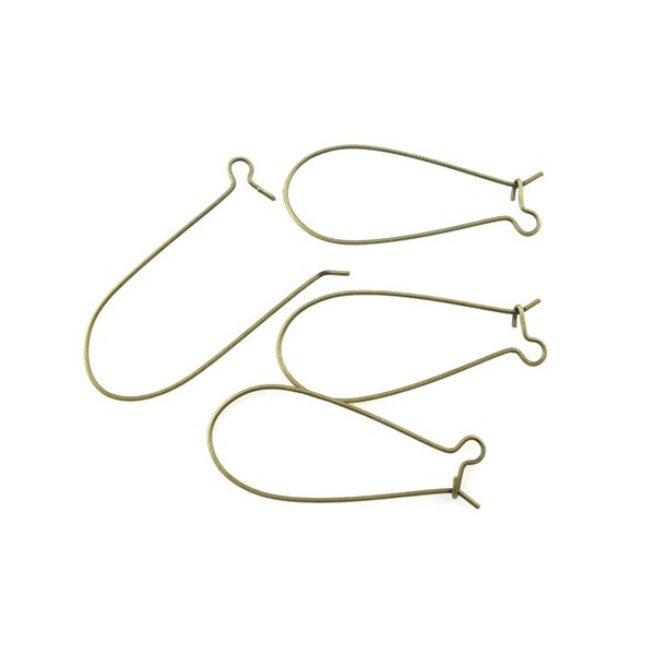 Boucle d'oreille dormeuses 35 par 15 mm métal couleur BRONZE