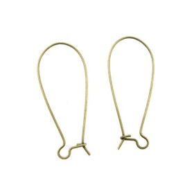 Boucle d'oreille dormeuses 35 par 15 mm métal couleur BRONZE