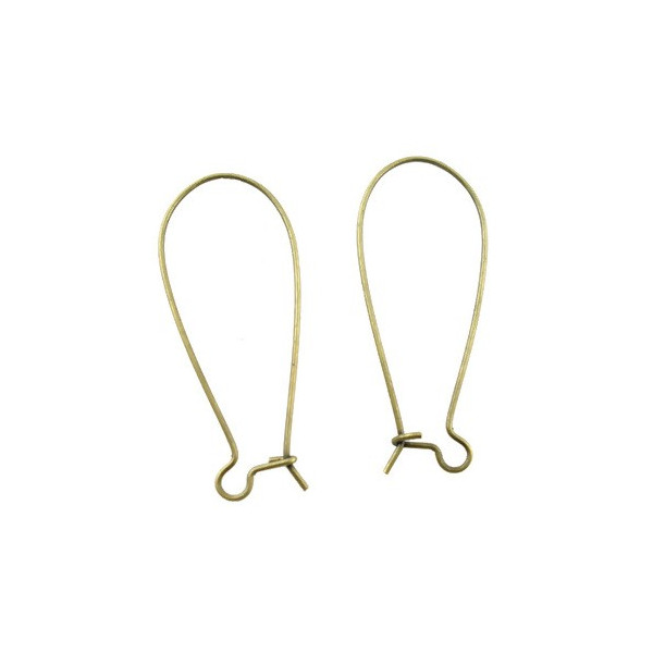 Boucle d'oreille dormeuses 35 par 15 mm métal couleur BRONZE