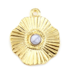 S11711862 PAX 5 pendentifs Forme Géométrique Fleur Soleil 19mm métal couleur Doré