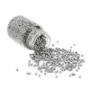 Flacon d'environ 2000 Perles de rocaille en verre Argent Métallisé 2mm 30gr.