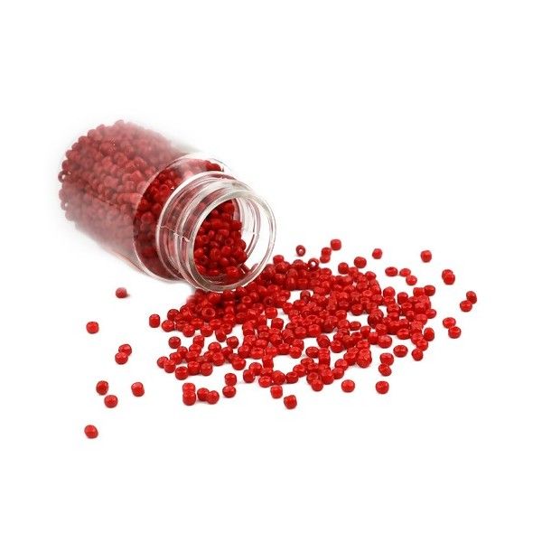 S11706489 PAX 1 Flacon d'environ 2000 Perles de rocaille en verre Rouge 2mm 30gr.
