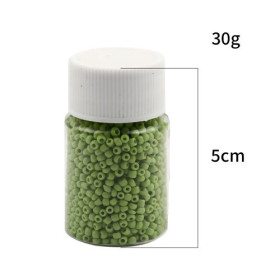S11706478 PAX 1 Flacon d'environ 2000 Perles de rocaille en verre Vert Clair 2mm 30gr.