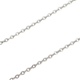 Sautoirs, colliers 51 cm maille fine 2.7mm en Acier Inoxydable 304 coloris Argent Platine Platine