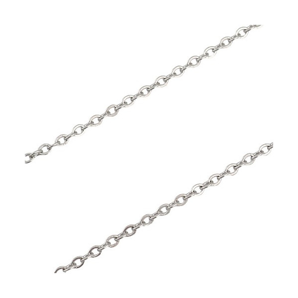 Sautoirs, colliers 51 cm maille fine 2.7mm en Acier Inoxydable 304 coloris Argent Platine Platine