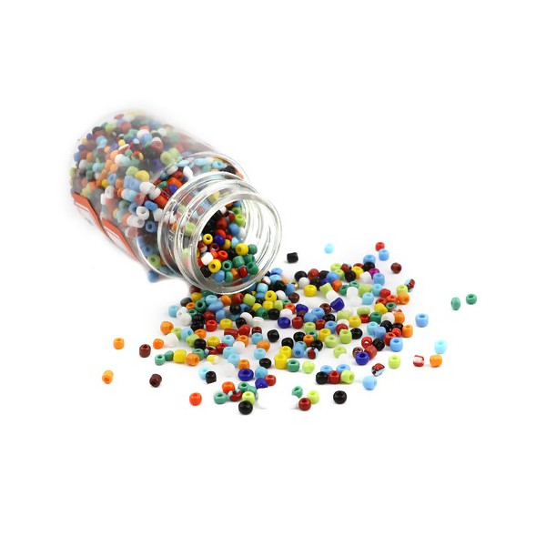 S11706484 PAX 1 Flacon d'environ 2000 Perles de rocaille en verre Multicolores 2mm 30gr