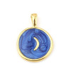 Pendentifs Émaillés Bleu Nacré 18mm sur Métal Doré
