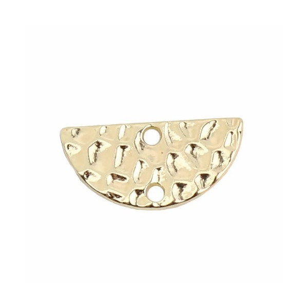 Connecteurs, Demi Cercle martelé 15 par 8mm, métal Doré